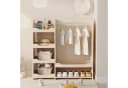 KEFEYA Kindergarderobe Naturholz mit 4 Regalen & Sitzbank Bild 3