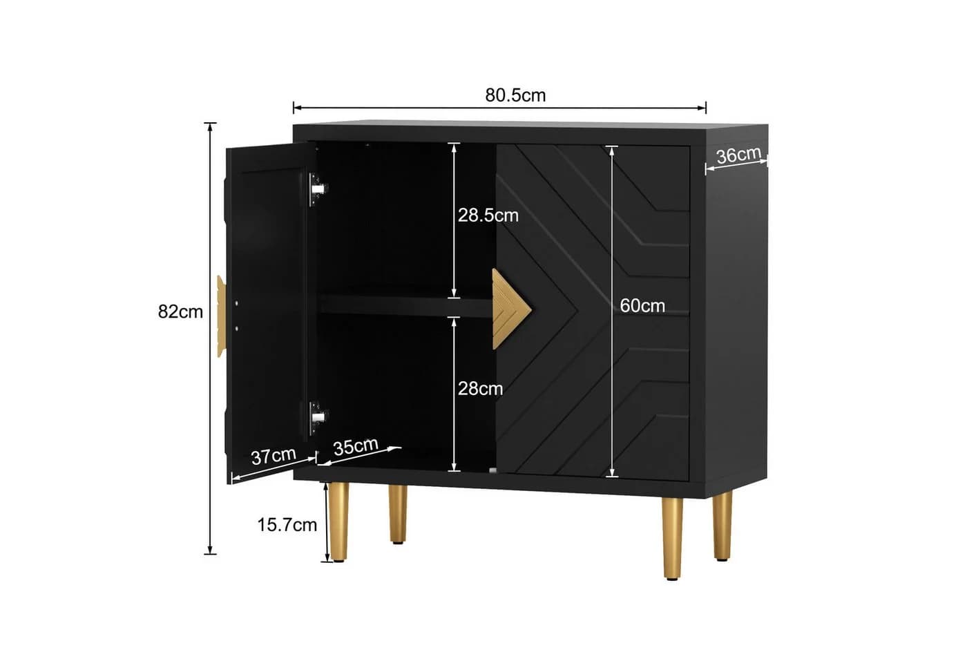 HOLTICO Sideboard Schrank für Wohnzimmer, Küche, Schlafzimmer