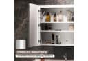H.yeed Spiegelschrank Bad Weiß mit LED-Beleuchtung und Steckdose Bild 3