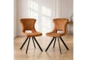 Jiexi Esszimmerstuhl Premium Flanell Modernes Design Polsterstuhl Gelb Bild 1