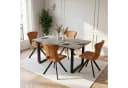 Jiexi Esszimmerstuhl Premium Flanell Modernes Design Polsterstuhl Gelb Bild 2