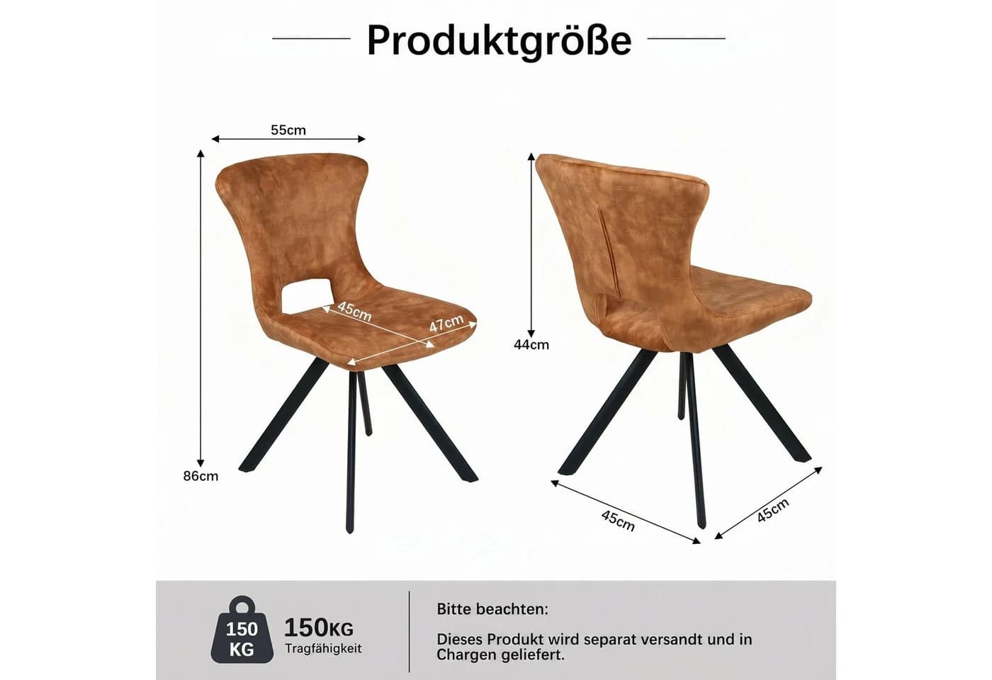 Jiexi Esszimmerstuhl Premium Flanell Modernes Design Polsterstuhl Gelb - Bild 4