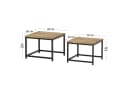 HawthyHome Couchtisch 2er-Set quadratisch Holz Metall Gestell Bild 1