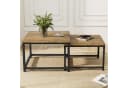 HawthyHome Couchtisch 2er-Set quadratisch Holz Metall Gestell Bild 2