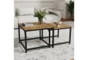 HawthyHome Couchtisch 2er-Set quadratisch Holz Metall Gestell Bild 3