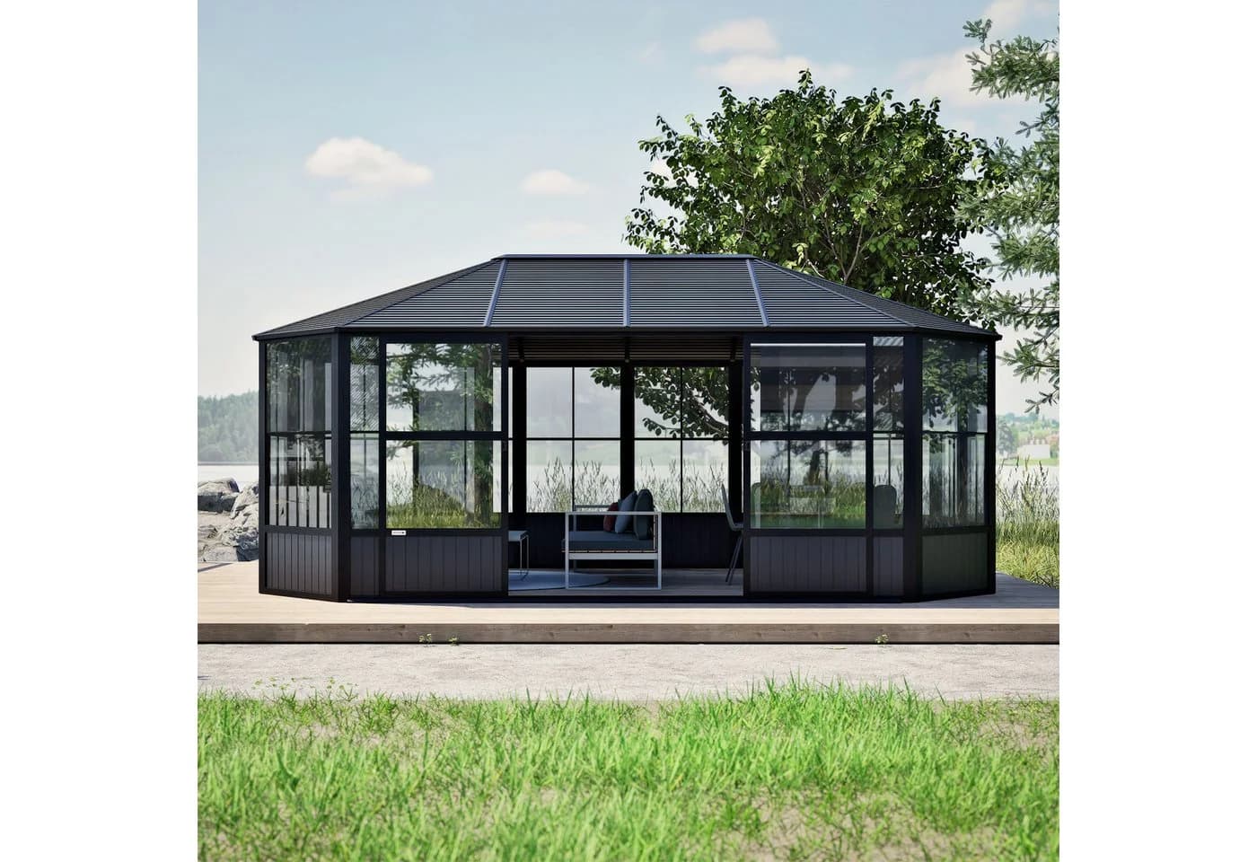 Pavillon SOJAG Charleston 12x18 Anthrazit Aluminium - Bild 3