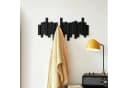 ibettertec Garderobenleiste Wandgarderobe mit 6 Haken Schwarz Massivholz Bild 4