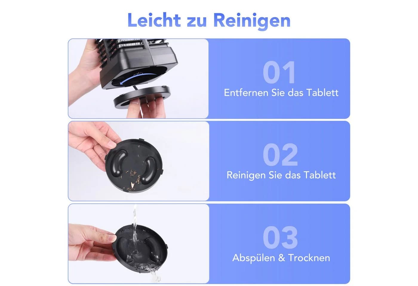 Fofile Insektenvernichter Mückenlampe UV 365nm 6W mit 1000V Elektroschock - Bild 3