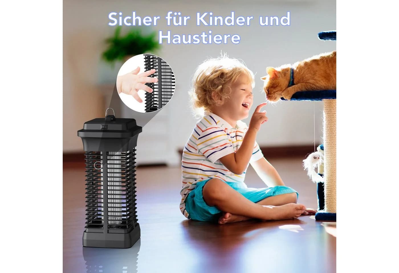 Fofile Insektenvernichter Mückenlampe UV 365nm 6W mit 1000V Elektroschock - Bild 5