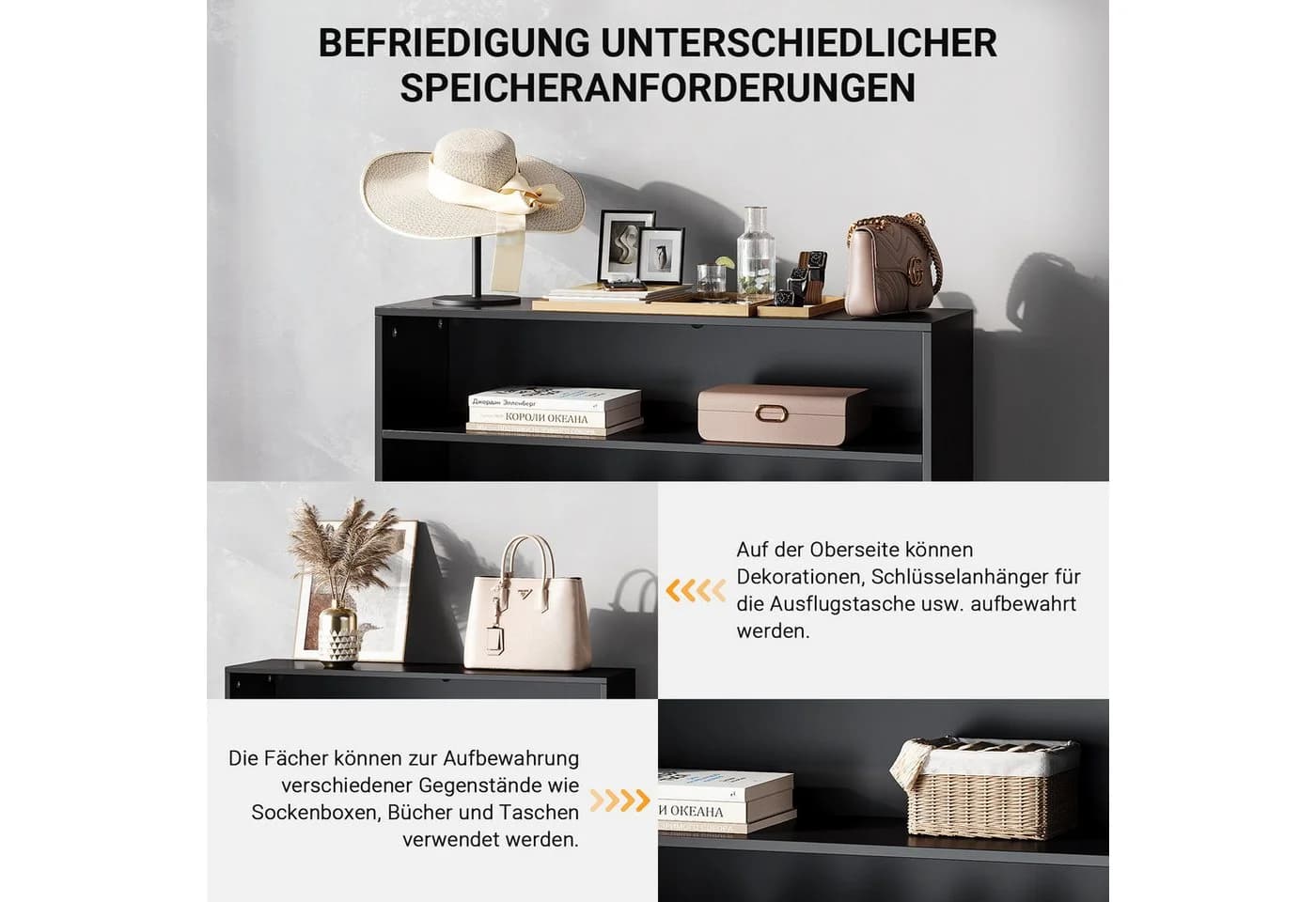 ToteBox Schuhschrank Freistehender Schuhkipper 2 Schubladen Schwarz - Bild 5