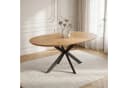 Jiexi Esstisch ausziehbar rund zu oval MDF-Platte mit X-Metallgestell Bild 2