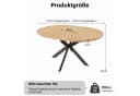 Jiexi Esstisch ausziehbar rund zu oval MDF-Platte mit X-Metallgestell Bild 3