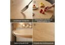 Jiexi Esstisch ausziehbar rund zu oval MDF-Platte mit X-Metallgestell Bild 5