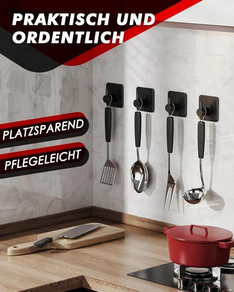 Refined Living Handtuchhaken 10er Set Selbstklebend Edelstahl - Bild 5