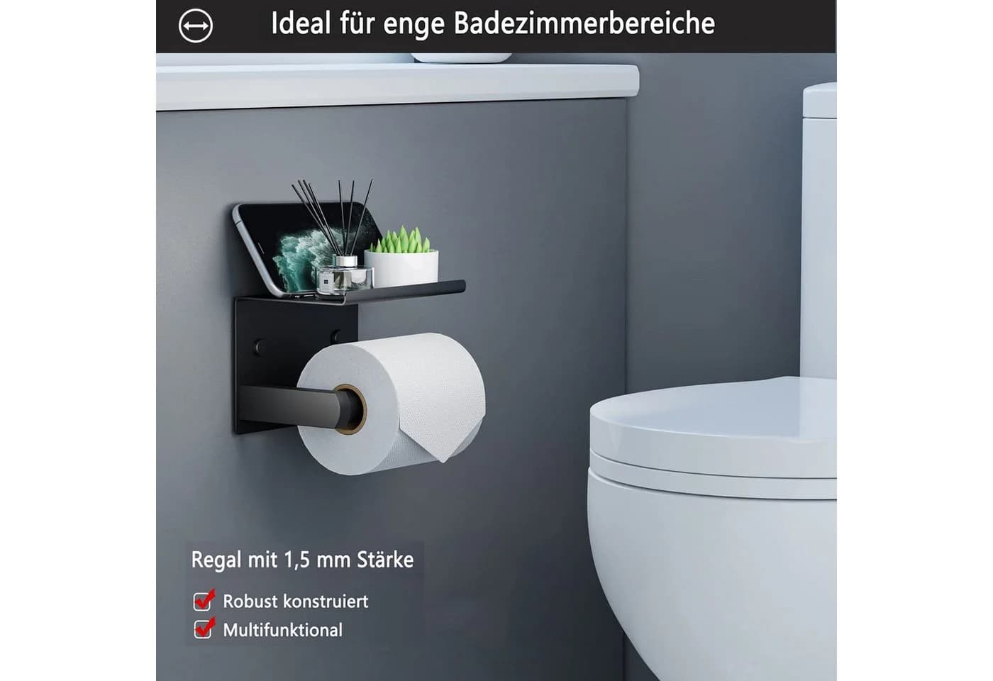 Moderner Selbstklebender Toilettenpapierhalter aus 304-Edelstahl - Bild 3