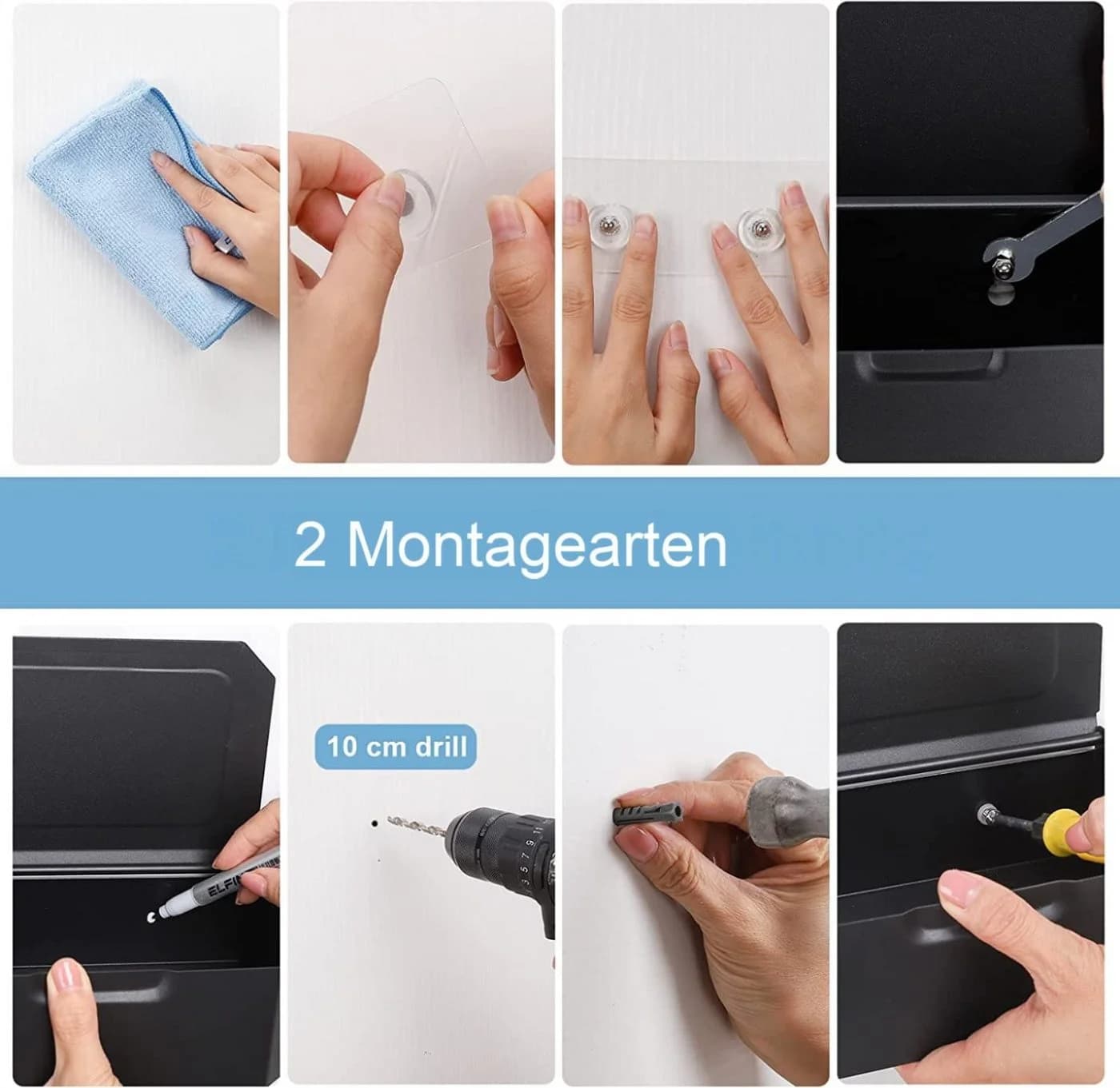 Moderner Toilettenpapierhalter aus Edelstahl, Schwarz - Bild 5