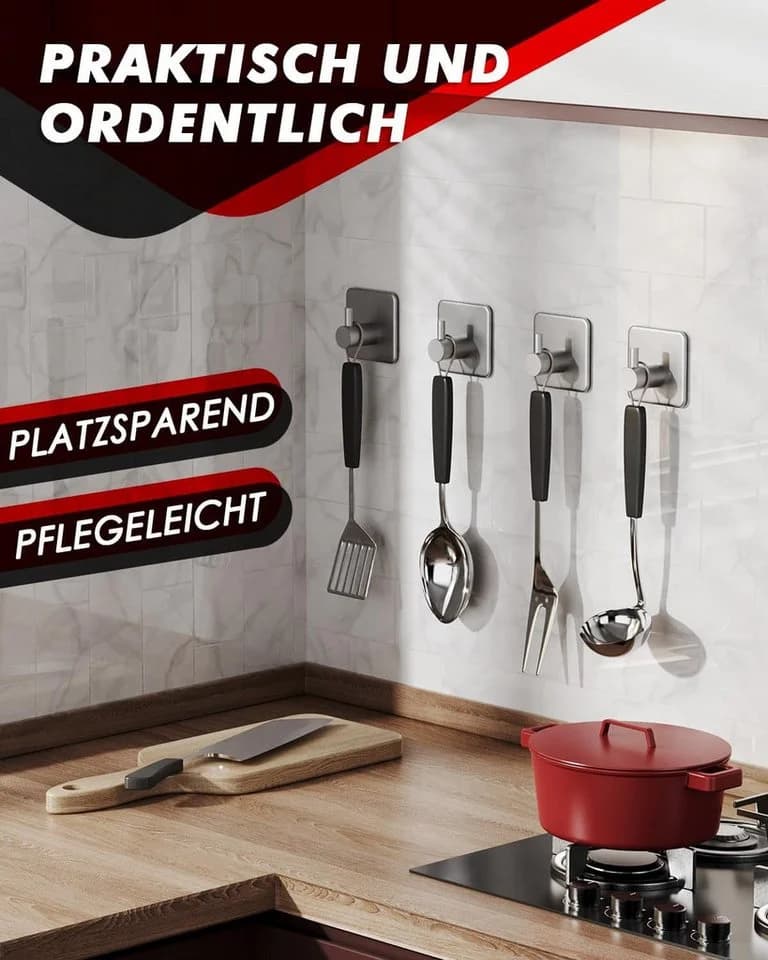 Refined Living Handtuchhaken Selbstklebend Edelstahl Silber - Bild 5