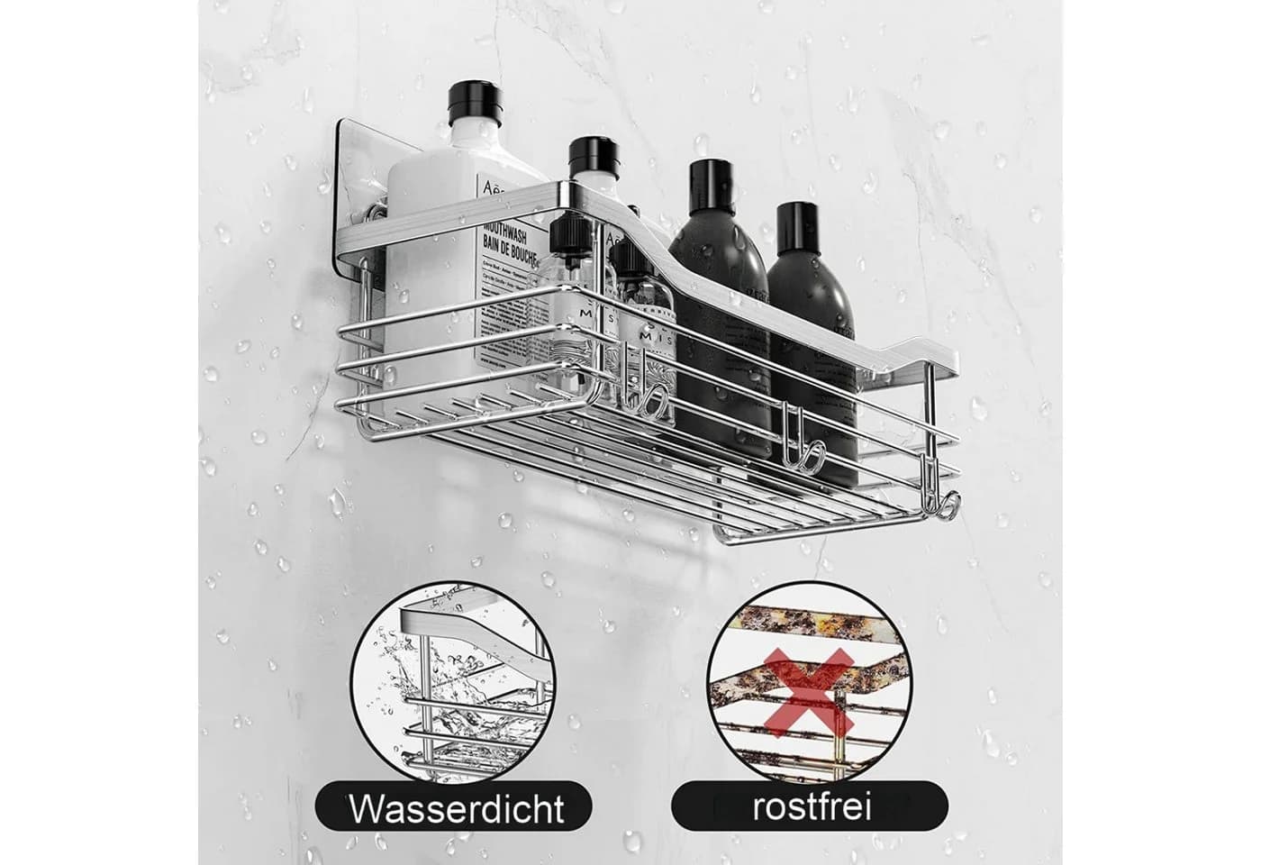 Refined Living Duschregal Edelstahl 5 Haken 2 Stück - Bild 5