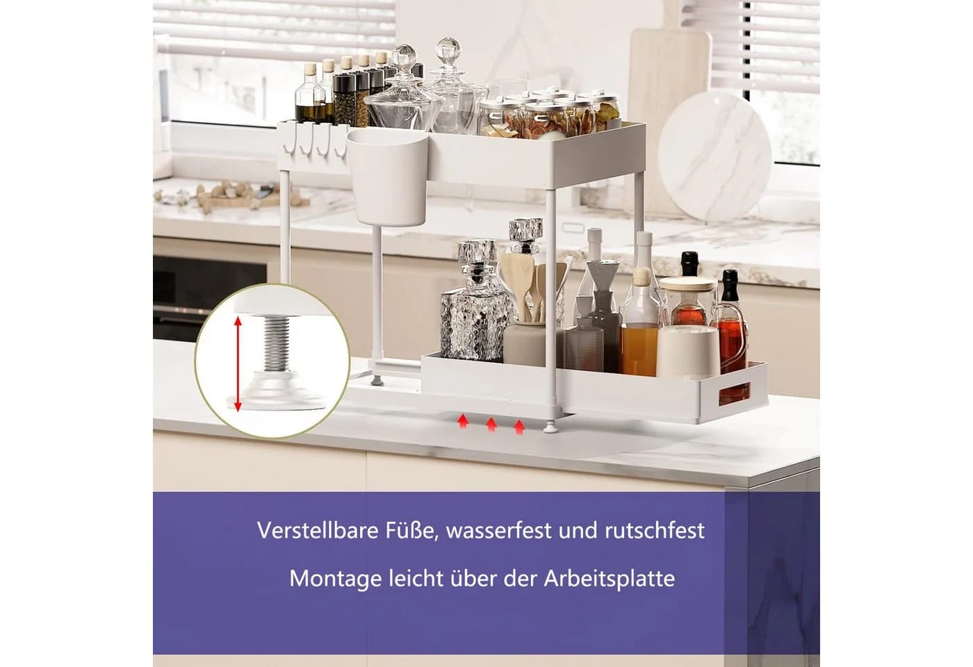Refined Living Ablageregal Waschbecken Regal Schwarz/Weiß - Bild 5