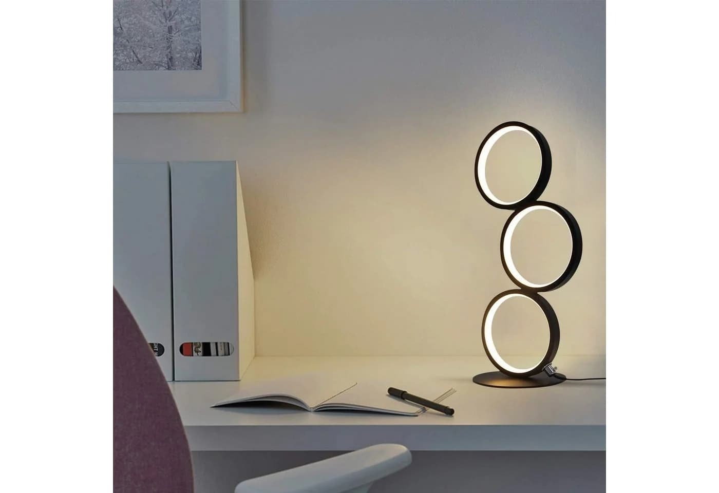 ZMH LED Nachttischlampe Schwarz Dimmbar Aluminium Design - Bild 3