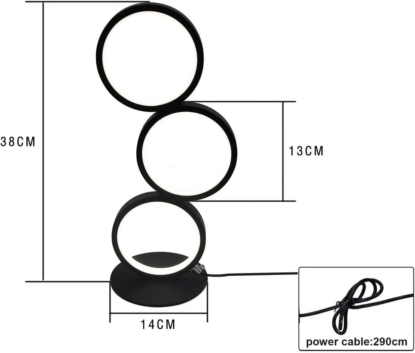 ZMH LED Nachttischlampe Schwarz Dimmbar Aluminium Design - Bild 5