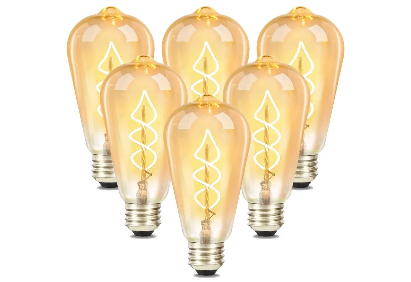 ZMH LED-Leuchtmittel 6x Edison Glühbirne E27 Warmweiß 4W - Bild 2