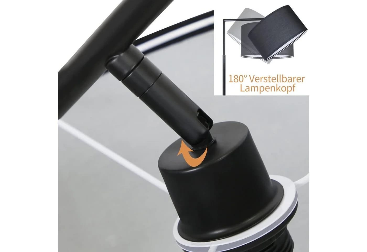 ZMH Stehlampe Modern Stoff Design E27 mit Fußschalter - Bild 4