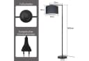 ZMH Stehlampe Modern Stoff Design E27 mit Fußschalter Bild 5