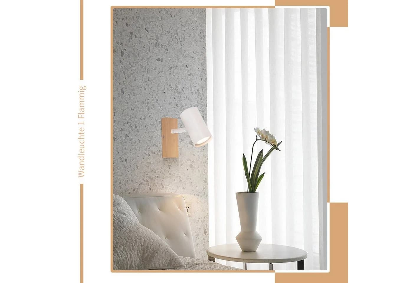 ZMH LED Wandleuchte Innen Deckenlampe Weiß Metall Modern GU10 Fassung 330° Drehbar