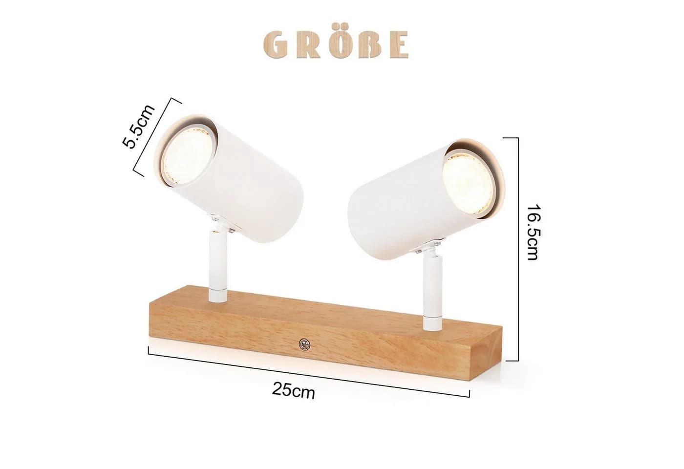 ZMH LED Wandleuchte Innen Deckenlampe Weiß Metall Modern GU10 Fassung 330° Drehbar - Bild 4