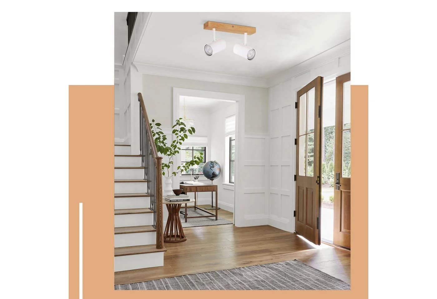 ZMH LED Wandleuchte Innen Deckenlampe Weiß Metall Modern GU10 Fassung 330° Drehbar - Bild 5