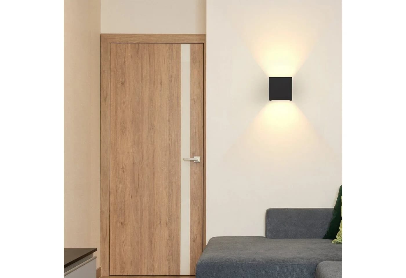 ZMH LED Außen-Wandleuchte Modern Up Down Schwarz Metall