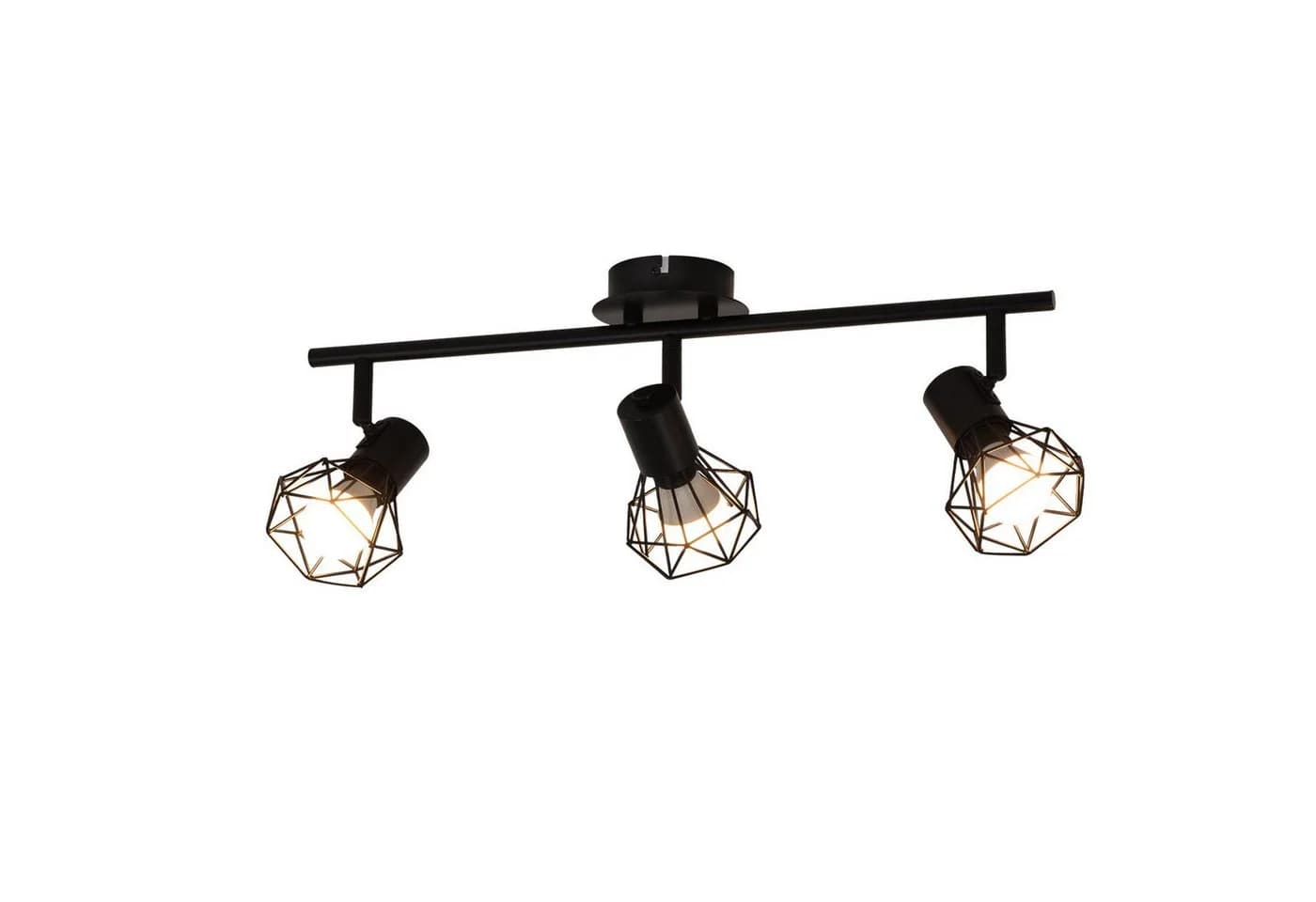 ZMH LED Deckenstrahler 3 Flammig Deckenspots - Weiß/Schwarz Retro Deckenlampe 350° - Bild 2