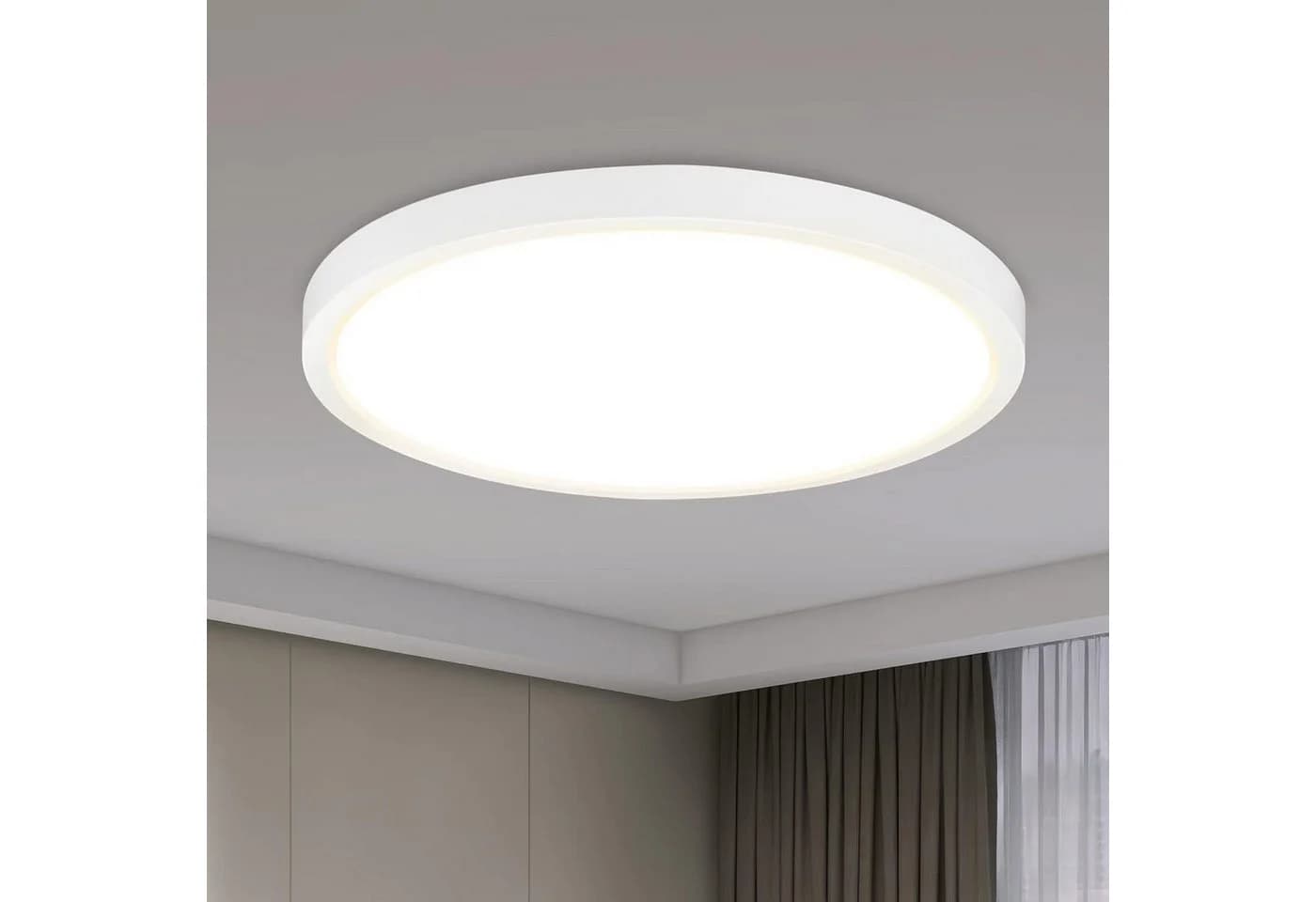 ZMH LED Deckenleuchte Flach Ø22cm Schwarz/Weiß 15W - Bild 2
