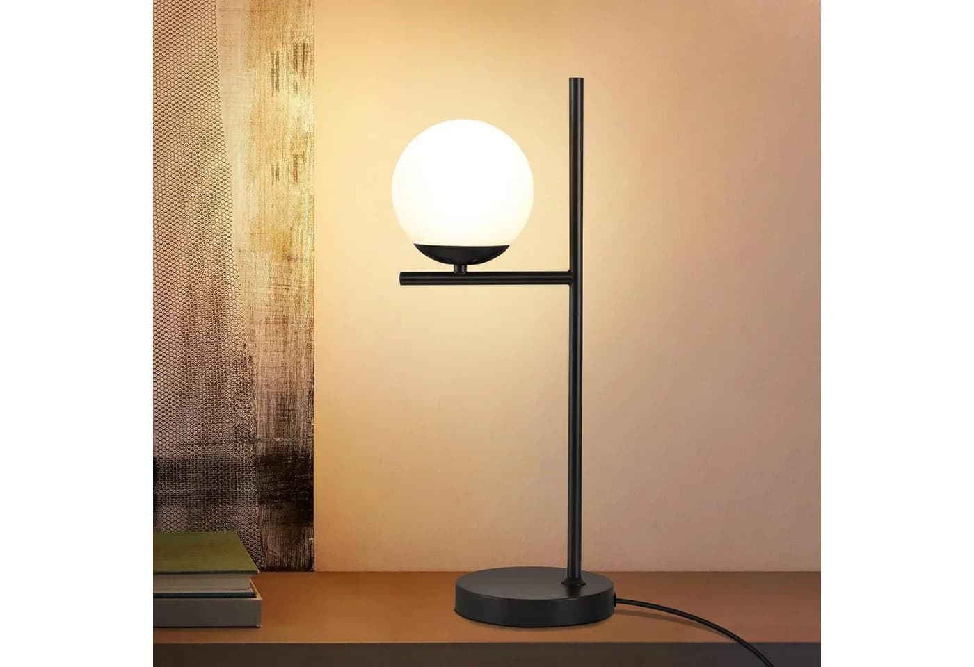 ZMH Tischleuchte Wohnzimmer Industrial Nachttischlampe Modern mit Schalter - Bild 2