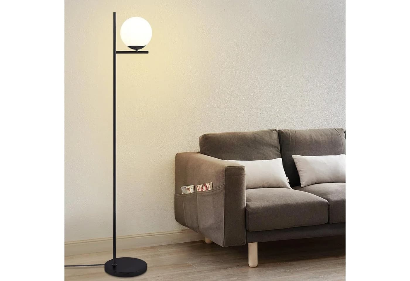 ZMH Stehlampe Industrial E27 Schwarz/Gold mit Fußschalter - Bild 2