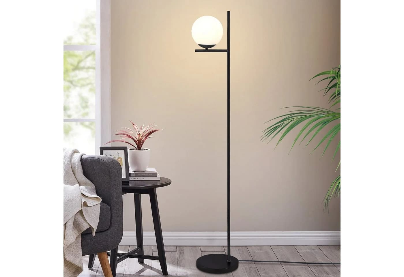 ZMH Stehlampe Industrial E27 Schwarz/Gold mit Fußschalter - Bild 3
