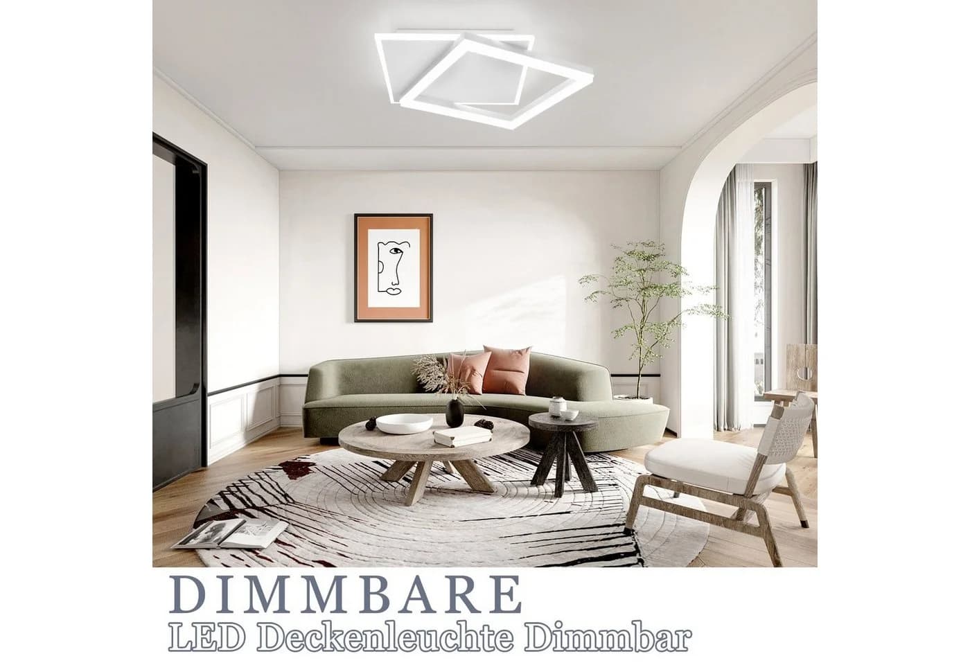 ZMH LED Deckenleuchte Dimmbar Schwarz mit Fernbedienung - Bild 3