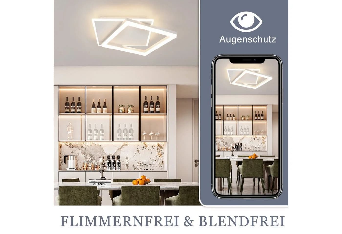 ZMH LED Deckenleuchte Dimmbar Schwarz mit Fernbedienung - Bild 5