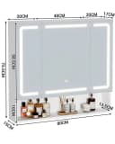 MSMASK Badezimmerspiegelschrank 3-türig LED Weiß Bild 1