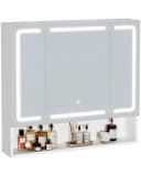MSMASK Badezimmerspiegelschrank 3-türig LED Weiß Bild 3