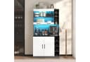 Ulife Küchenbuffet Küchenschrank Weiß/Grau Holz Bild 4