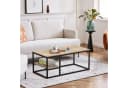 VOWNER Couchtisch Wohnzimmer Tisch Stahlrahmen Holzfarbe Bild 4