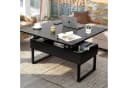 VOWNER Couchtisch Höhenverstellbarer 3-in-1 Mehrzweck-Wohnzimmertisch Schwarz Bild 2