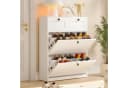 VOWNER Schuhschrank mit 2 Klappen Weiß Flip-Design Bild 2