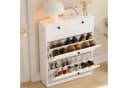 VOWNER Schuhschrank mit 2 Klappen Weiß Flip-Design Bild 4