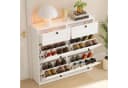 VOWNER Schuhschrank 4 Klappen Weiß Einstellbarer Schuhregal Bild 5