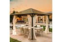 UDPATIO Pavillon 3x3 m Polycarbonat mit Vorhängen Khaki Bild 2