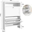 VOWNER Schuhschrank Weiß 4 Fächer 2 Klapptüren Bild 1