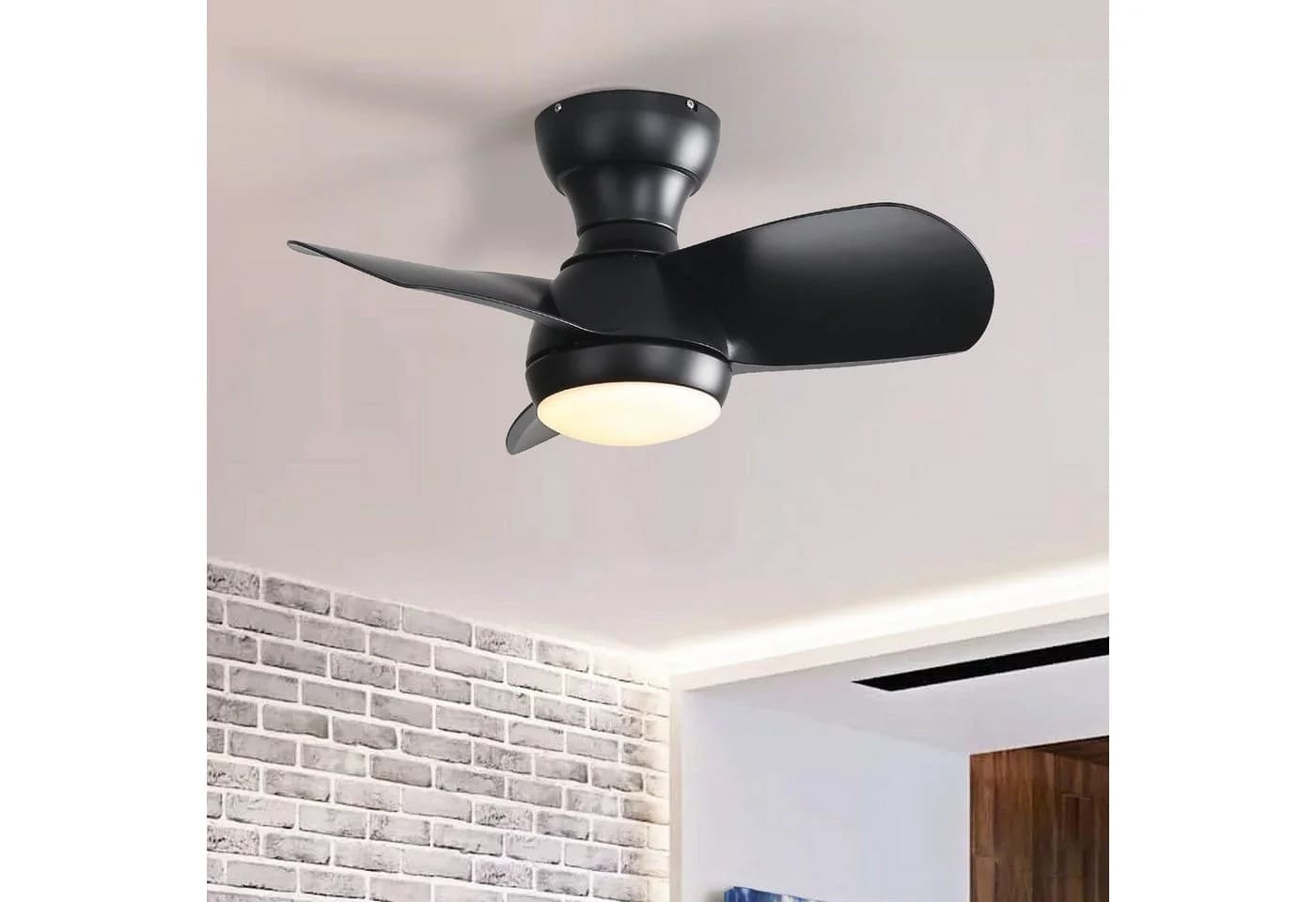 Sofucor Deckenventilator mit LED-Licht & Fernbedienung Schwarz - Bild 2